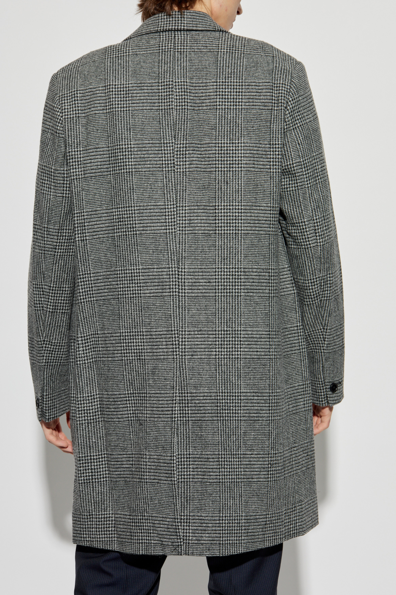 あんずWOOLSILKHERRIGBONE SHORTCOAT Lila 25 | 100% wool scarf coat – Linennaive